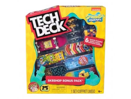 COFFRET SK8SHOP BONUS PACK TECH DECK BOB L'EPONGE - 5 FINGER SKATE A COLLECTIONNER - MINI SKATES DOIGTS