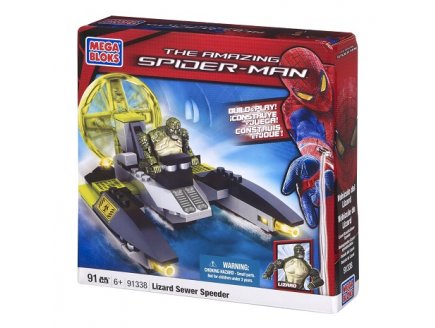 COFFRET SPIDER-MAN : VEHICULE LIZARD SEWER SPEEDER - MEGA BLOKS - 91338 - JEU DE CONSTRUCTION SPIDER-MAN