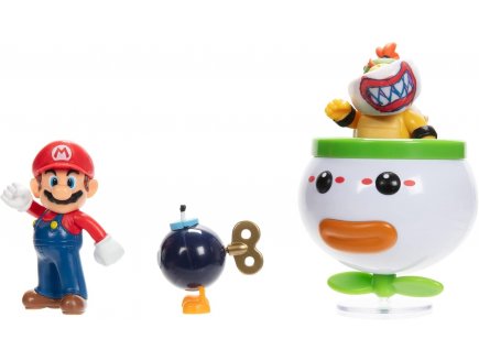 Coffret Super Mario 3 figurines : Bob-omb - Bowser Jr - Koopa Mobile et Mario - figurine et v�hicule Nintendo - Jakks