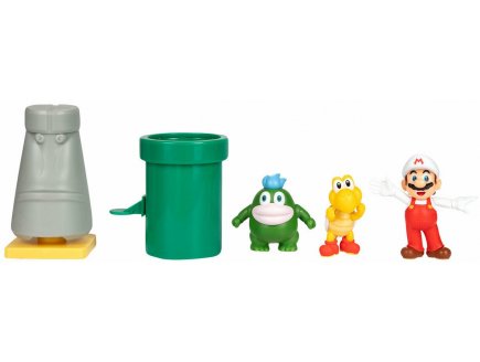 Coffret super mario 3 figurines et 2 accessoires : diorama du desert - figurine Nintendo - jakks