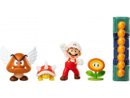 Coffret Super Mario 4 figurines et 1 accessoire : Diorama Du Chateau de Lave - figurine Nintendo - jakks