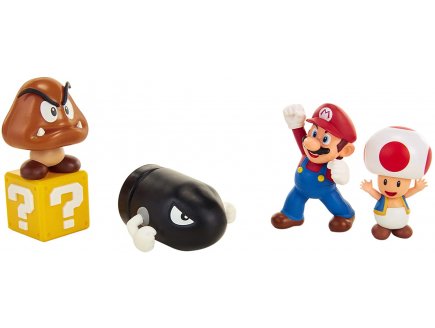 Coffret super mario 4 figurines et 1 accessoire : plaine du grand chene - figurine Nintendo - jakks