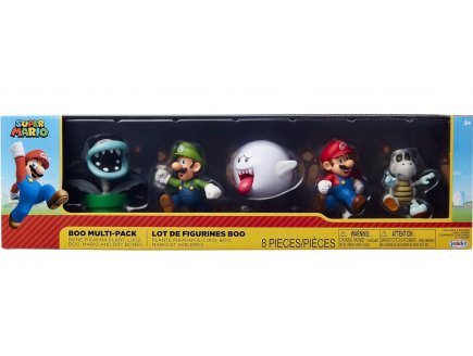 COFFRET SUPER MARIO 5 FIGURINES : PLANTE PIRANH'OS LUIGI BOO MARIO SKELEREX - FIGURINE NINTENDO - JAKKS