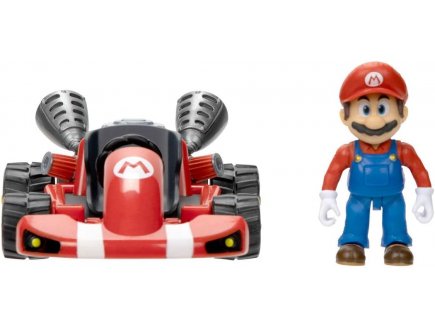 Coffret super mario bros : kart + mario : figurine articule super mario 6 cm - figurine Nintendo
