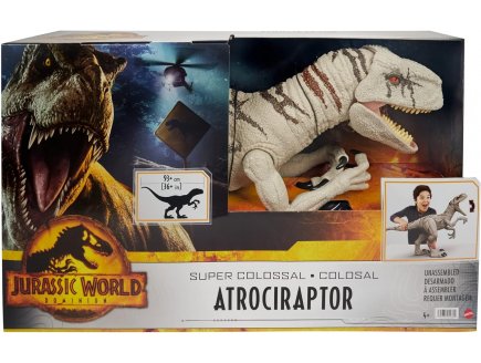 COFFRET SUPERCOLOSAL DINOSAURE ATROCIRAPTOR 96 CM - ARTICULE - DINO DOMINION - JURASSIC WORLD - MATTEL HFR09