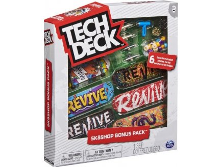 COFFRET TECH DECK : SKATESHOP BONUS PACK REVIVE - 6 MINI SKATES + ACESSOIRES - MINI SKATE A DOIGT 96 MM - FINGER - SPIN MASTER