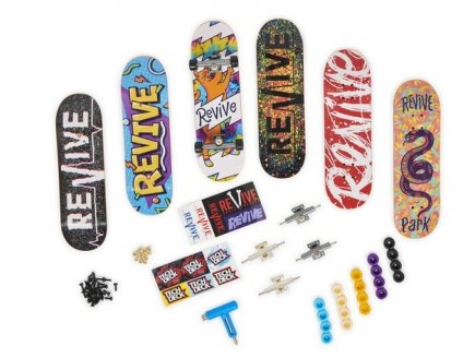 Coffret Tech deck : skateshop bonus pack revive - 6 mini skates + acessoires - mini skate a doigt 96 mm - finger - spin master