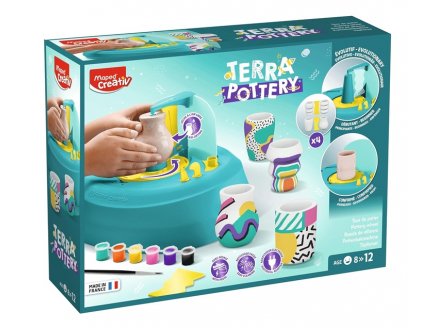COFFRET TERRA POTERIE ENFANT - TOUR DE POTIER ELECTRIQUE - MAPED CREATIV - ARGILE, MODELAGE
