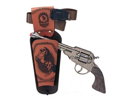 COFFRET TEXAS COW BOY - PISTOLET 8 COUPS + CEINTURE + ETUI - GONHER - 1500