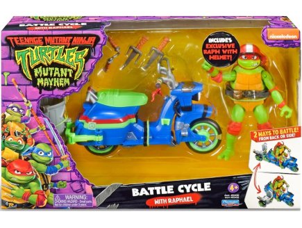 Coffret Tortues Ninja moto de combat avec figurine Raphael 12 cm + 3 accessoires - TMNT - Turtles Mutant Mayhen - Giochi Preziosi