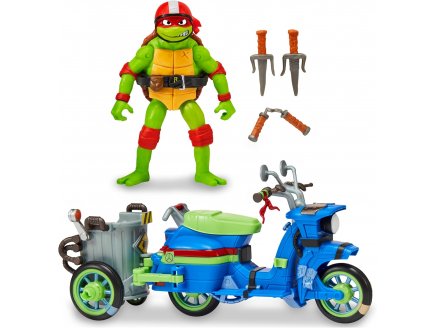 Coffret Tortues Ninja moto de combat avec figurine Raphael 12 cm + 3 accessoires - TMNT - Turtles Mutant Mayhen - Giochi Preziosi