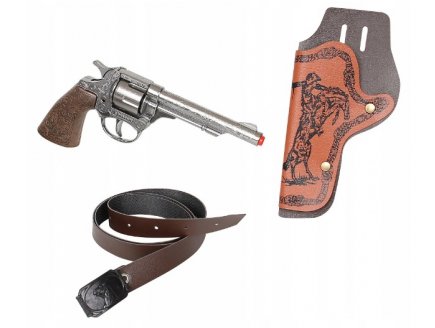 COFFRET WILD WEST REVOLVER METAL 8 COUPS + HOLSTER + CEINTURE  - GONHER - COW BOY, TEXAS