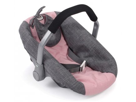 Cosy rose et gris poupee - siege auto - Bayer chic 2000 - 70815 - accessoire poupon