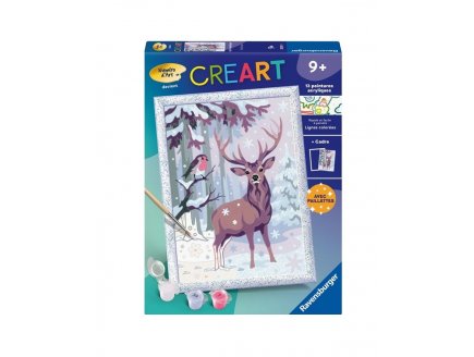 CREART BRILLANT CERF ROMANTIQUE 18x24CM - NUMERO D'ART ANIMAUX - RAVENSBURGER - 258314 - PEINTURE