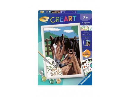 CREART CHEVAUX TENDRESSE 18x24CM - NUMERO D'ART ANIMAUX - RAVENSBURGER - 258116 - PEINTURE