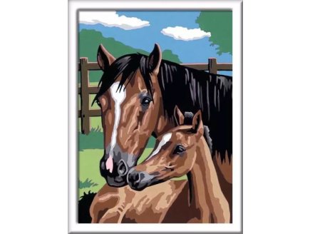 Creart chevaux tendresse 18x24cm - numero d'art animaux - Ravensburger - 258116 - peinture