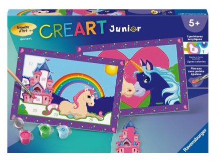 Cr�art Junior Licornes 2 tableaux - Ravensburger - 257997 - Kit peinture