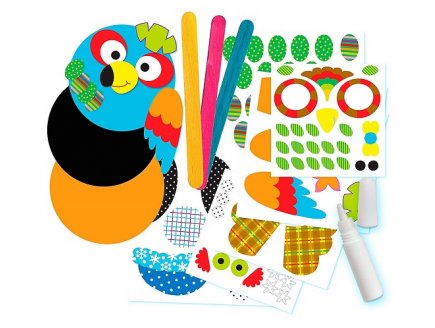 Cree tes oiseaux rigolos - pops craft - alex Toys - kit creatif