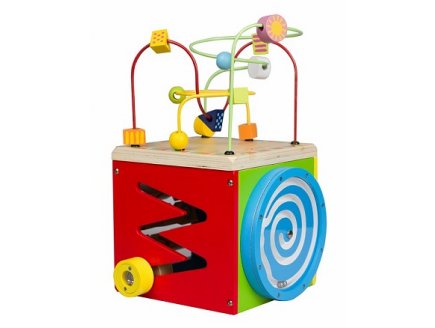 Cube looping multi-activites en bois - classic world - jeux premier age