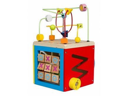 Cube looping multi-activites en bois - classic world - jeux premier age