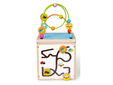 Cube multi-activites en bois - eveil premier age - Scratch - 6181048