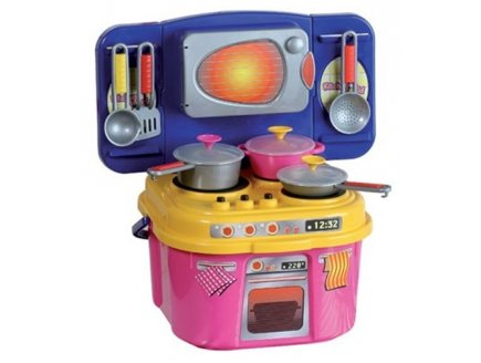 CUISINE KITCHEN WORLD - CUISINE EQUIPEE AVEC SONS ET ACCESSOIRES - WADER - 25400 - JEU D'IMITATION ENFANT