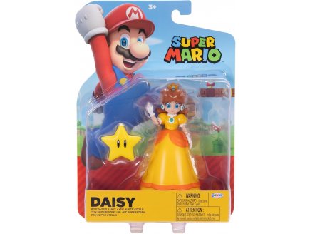 DAISY AVEC SUPER ETOILE JAUNE : FIGURINE SUPER MARIO 13 CM - FIGURINE NINTENDO ARTICULE - JAKKS