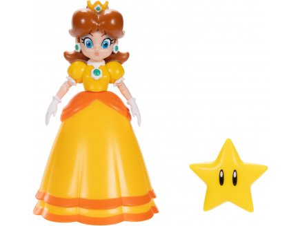 Daisy avec super �toile jaune : figurine super mario 13 cm - figurine Nintendo articule - Jakks