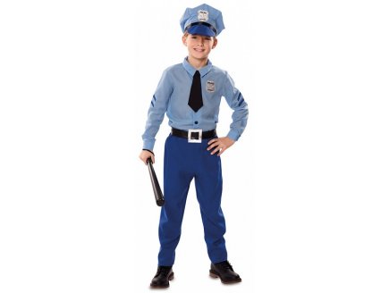 DEGUISEMENT AGENT DE POLICE BLEU 10/12 ANS ENFANT - COSTUME UNIFORME METIER POLICIER - PANOPLIE