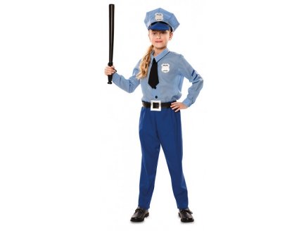 DEGUISEMENT AGENT DE POLICE BLEU 5/6 ANS ENFANT - UNIFORME METIER POLICIER - COSTUME - PANOPLIE