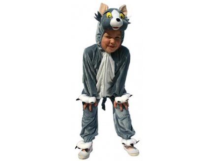 Deguisement Enfant Chat Tom Gris 8 Ans Costume Fille Garcon