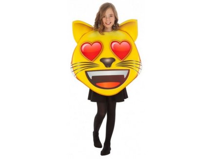 DEGUISEMENT EMOJI CHAT COEUR TAILLE UNIQUE FILLE - EMOTICONE, SMILEY - COSTUME - PANOPLIE