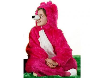 DEGUISEMENT OURS ROSE 4 ANS ENFANT - ANIMAL - COSTUME FILLE - GARCON - CARNAVAL - FETE