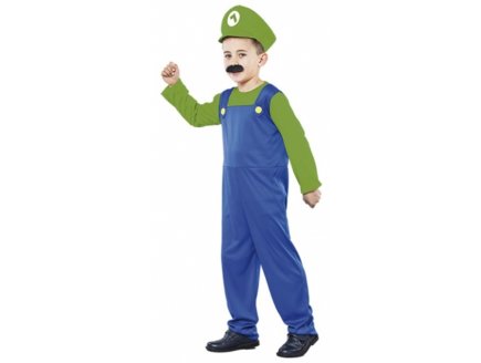 DEGUISEMENT PLOMBIER LUIGI 10/12 ANS GARCON - PANOPLIE PERSONNAGE JEU VIDEO - COSTUME ENFANT