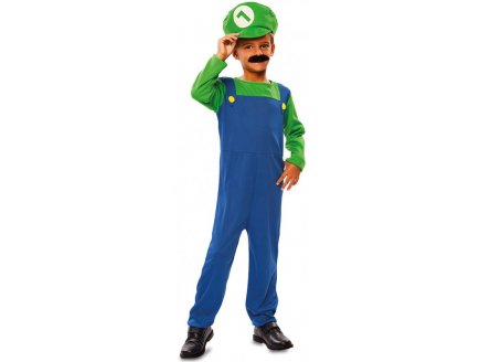 DEGUISEMENT PLOMBIER LUIGI 5/6 ANS GARCON - PERSONNAGE JEU VIDEO - COSTUME ENFANT