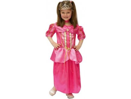 DEGUISEMENT PRINCESSE ROBE ROSE 6 ANS FILLE - COSTUME ENFANT - PANOPLIE - FETE - CARNAVAL