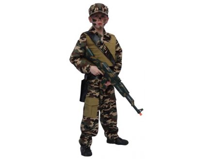 Deguisement soldat 14 ans garcon - panoplie uniforme militaire armee - costume enfant Taille 164 cm
