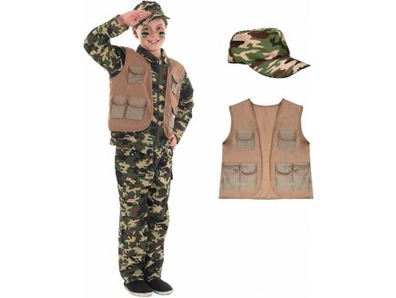 Dguisement Soldat 7  9 ans garon - Taille M - Costume uniforme militaire arme - Panoplie enfant