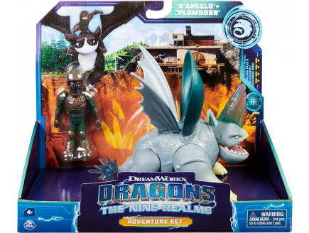 DRAGONS ET LES NEUF ROYAUMES : BISSOCORN ET D'ANGELO - DRAGON GRIS ET SON DRESSEUR - DRAGONS DREAM WORKS - SPIN MASTER - 20138335