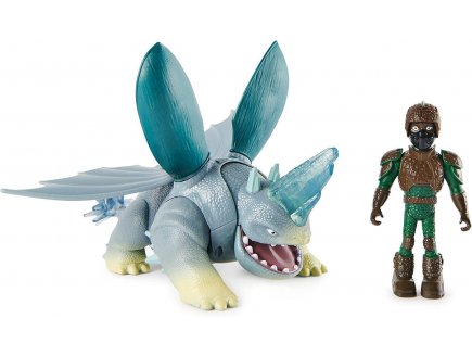 Dragons et les neuf royaumes : bissocorn et d'angelo - dragon gris et son dresseur - dragons dream works - Spin master - 20138335