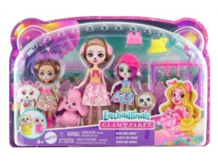 ENCHANTIMALS GLAM PARTY - FAMILLE DWYLA ET CHIENS - POUPEES, ANIMAUX, ACCESSOIRES - MATTEL - HNV26