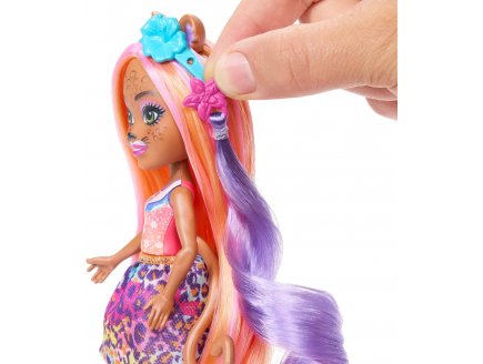 Enchantimals glam party poupee charisse cheetah et guepard grinsy - figurine 15 cm - animal - Mattel hnv30