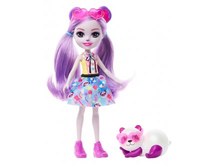 Enchantimals Glam Party : Poupée Pemma Panda 15 cm et Clamber - Figurine Animal, Accessoires - Mattel - HNT58