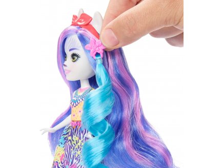 Enchantimals glam party poupee zemirah zebra et grainy zebre - figurine 15 cm - animal - Mattel hnv28