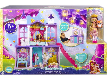 ENCHANTIMALS LE CHATEAU ROYAL 66 CM DE HAUT + POUPEE FELICITY RENARD ET FLICK + 15 ACCESSOIRES- FIGURINE 15 CM - ANIMAL - MATTEL GYJ17