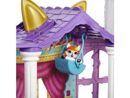 Enchantimals le chateau royal 66 cm de haut + poupee felicity renard et flick + 15 accessoires- figurine 15 cm - animal - Mattel gyj17
