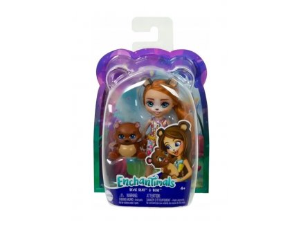 Enchantimals Little Sister : Poupée Bexie Ours 10 cm et Bidie - Figurine Animal, Accessoires - Mattel - HCG00