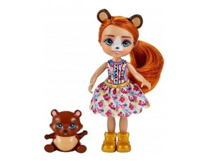 Enchantimals Little Sister : Poupée Bexie Ours 10 cm et Bidie - Figurine Animal, Accessoires - Mattel - HCG00