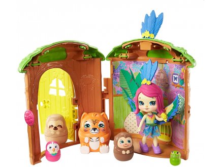 Enchantimals maison du perroquet et animaux surprises - poupee + animaux - Mattel - gtm49