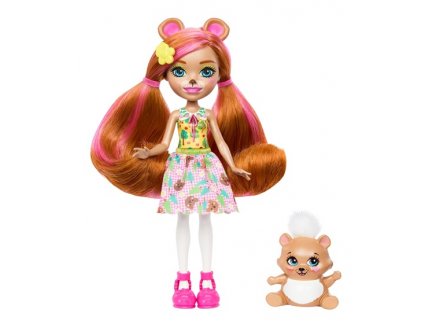 Enchantimals Poupée Biloxi Ours 15 cm et Trail - Figurine Animal, Accessoires - Mattel - HTP81